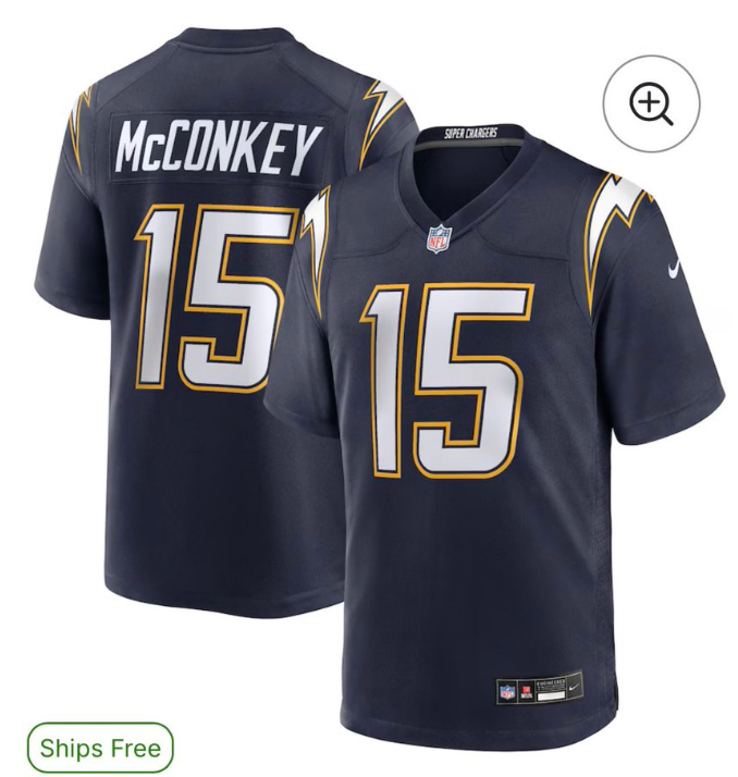 Men Los Angeles Chargers #15 McConkey blue  Inverted Legend Nike NFL 2025 Jersey->los angeles chargers->NFL Jersey